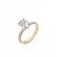 Oval Pavé Solitaire Diamond Ring - 14K Yellow Gold (1.72 ct.)