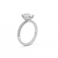 Oval Pavé Solitaire Diamond Ring - 14K White Gold (1.72 ct.)