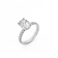 Oval Pavé Solitaire Diamond Ring - 14K White Gold (2.22 ct.)