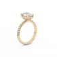 Oval Pavé Solitaire Diamond Ring - 14K Yellow Gold (2.22 ct.)