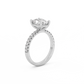Oval Pavé Solitaire Diamond Ring - 14K White Gold (2.22 ct.)