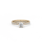 Round Pavé Solitaire Diamond Ring - 14K Yellow Gold (0.72 ct.)