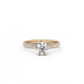 Round Pavé Solitaire Diamond Ring - 14K Yellow Gold (1.22 ct.)