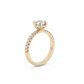 Round Pavé Solitaire Diamond Ring - 14K Yellow Gold (1.22 ct.)