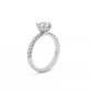 Round Pavé Solitaire Diamond Ring - 14K White Gold (1.22 ct.)