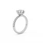 Round Pavé Solitaire Diamond Ring - 14K White Gold (1.72 ct.)