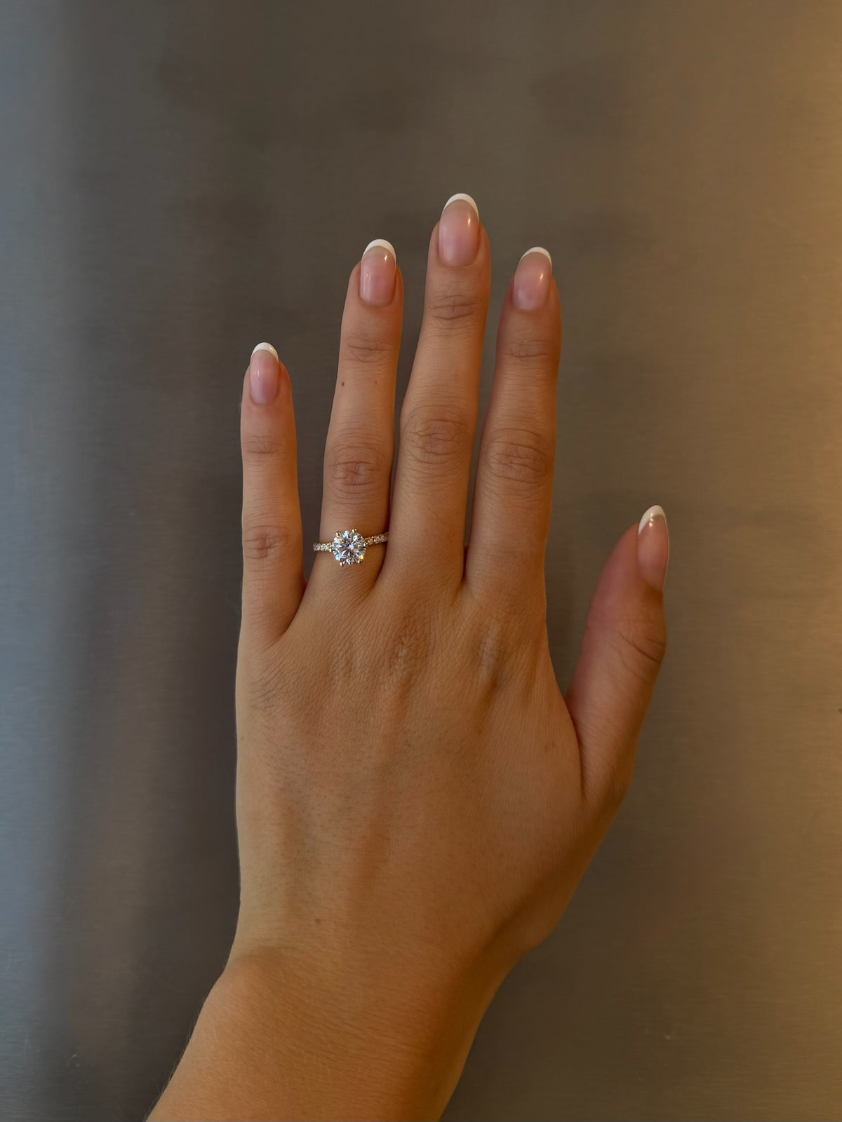 Round Pavé Solitaire Diamond Ring - 14K White Gold (1.72 ct.)