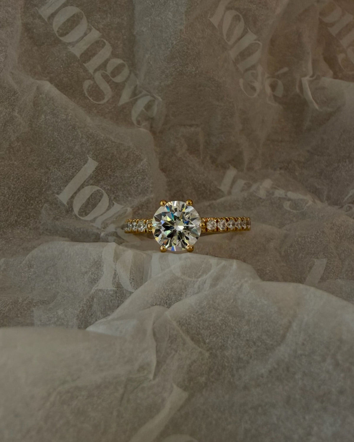 Round Pavé Solitaire Diamond Ring - 14K White Gold (1.72 ct.)