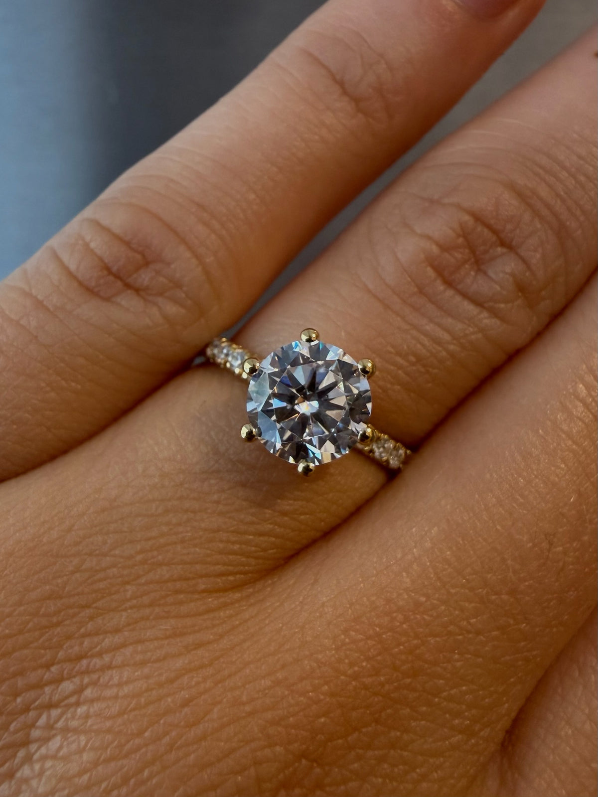 Round Pavé Solitaire Diamond Ring - 14K White Gold (1.72 ct.)