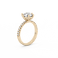 Round Pavé Solitaire Diamond Ring - 14K Yellow Gold (2.22 ct.)