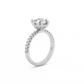 Round Pavé Solitaire Diamond Ring - 14K White Gold (2.22 ct.)