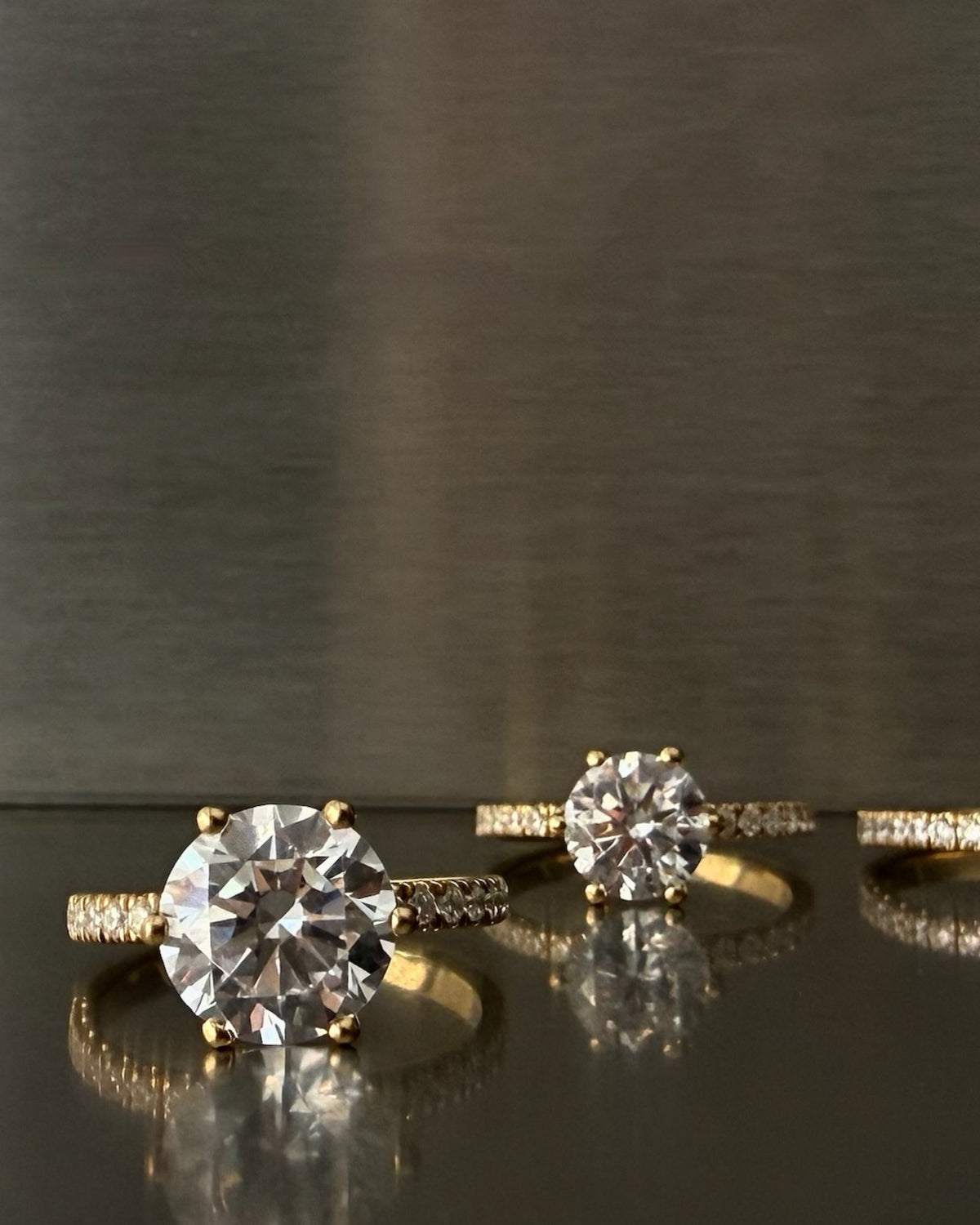 Round Pavé Solitaire Diamond Ring - 14K Yellow Gold (2.22 ct.)