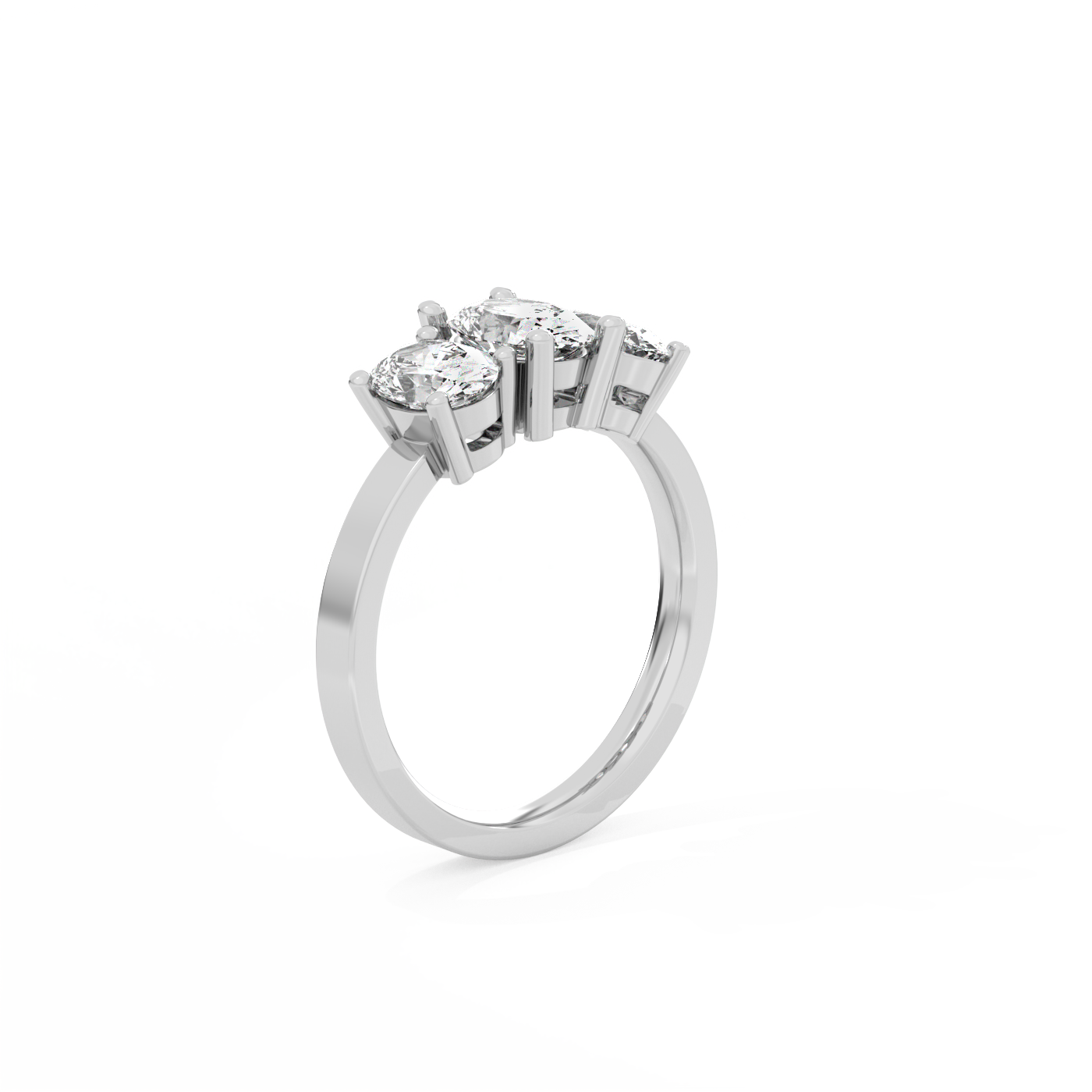 Oval Trilogy Diamond Ring - 14K White Gold (1.7 ct.)