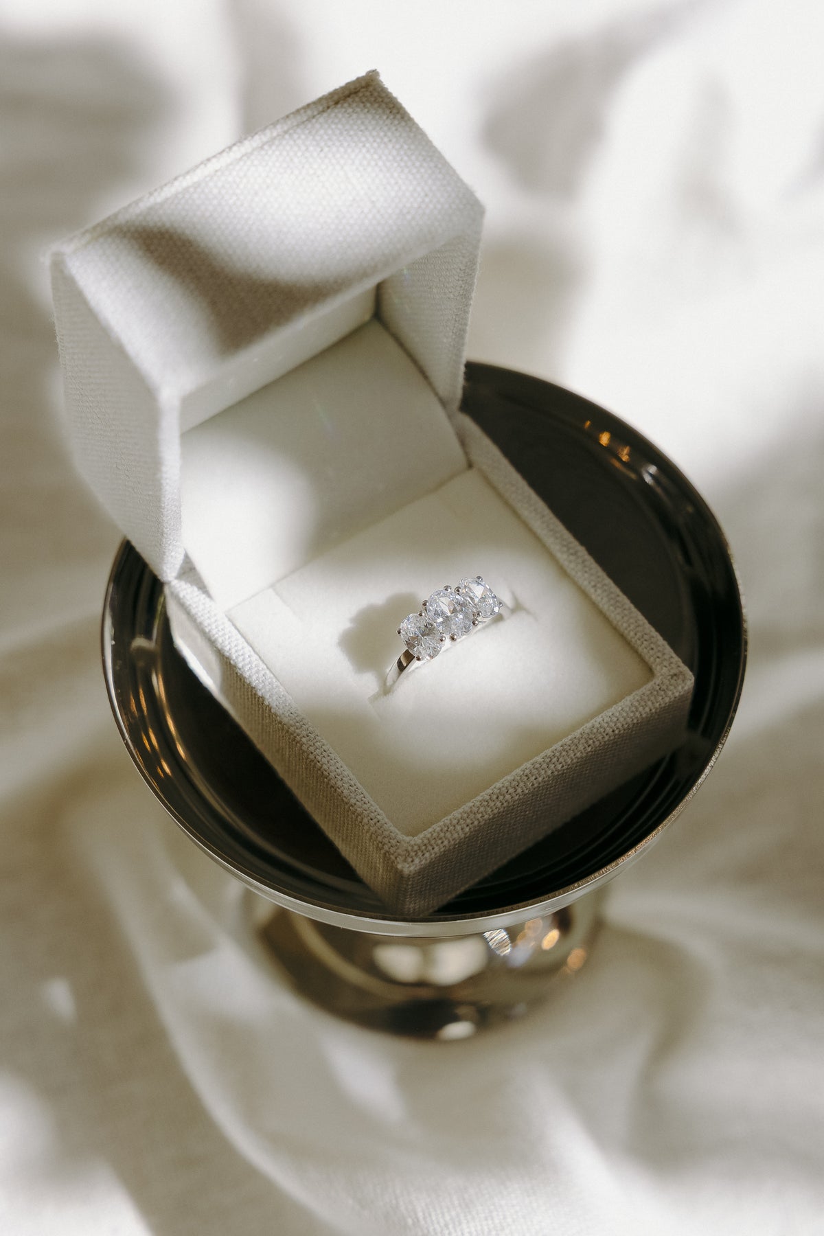 Oval Trilogy Lab-grown Diamond Ring - 14K Yellow Gold (1.7 ct.)