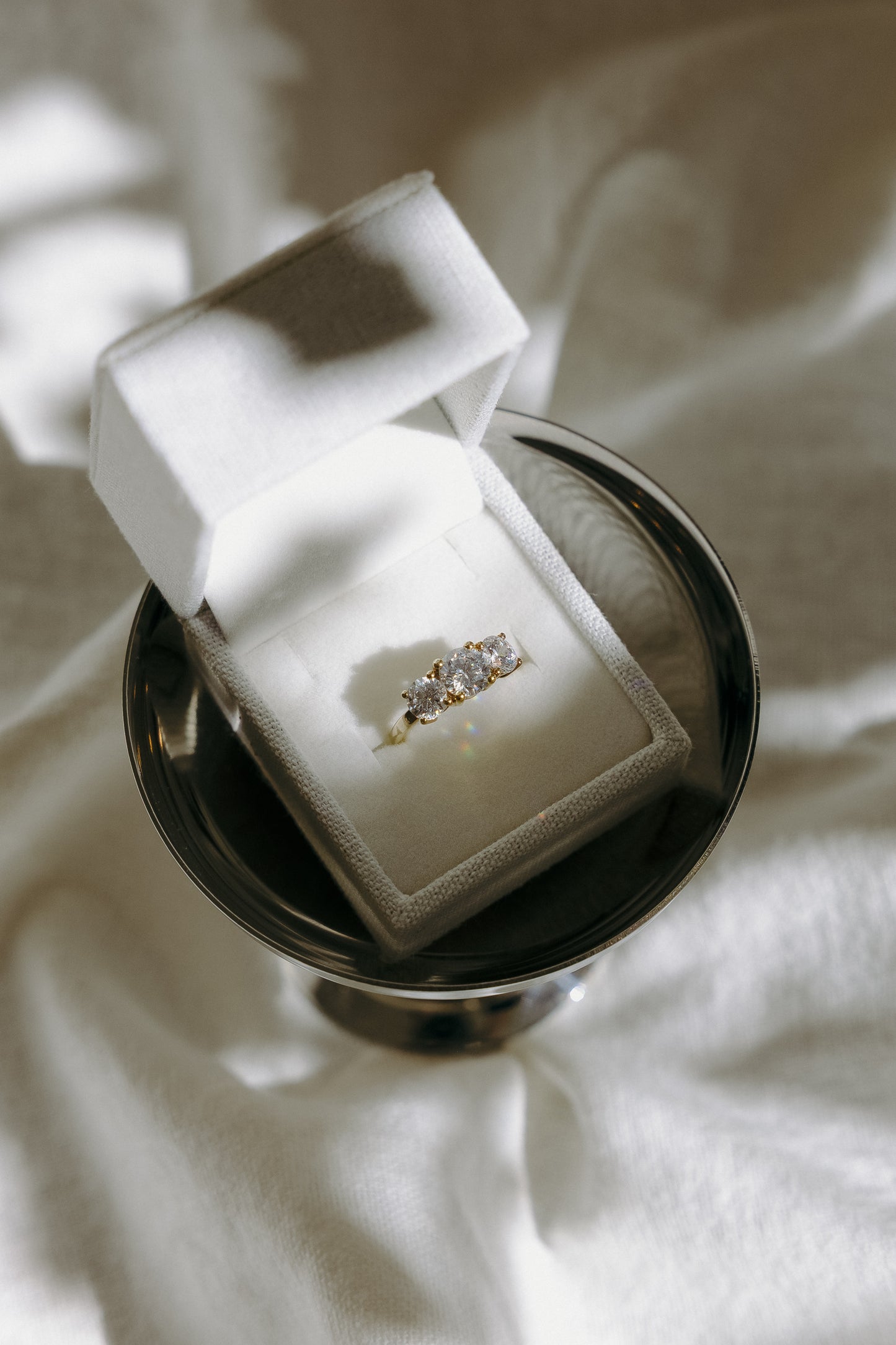 Round Trilogy Lab-grown Diamond Ring - 14K Yellow Gold (2.4 ct.)