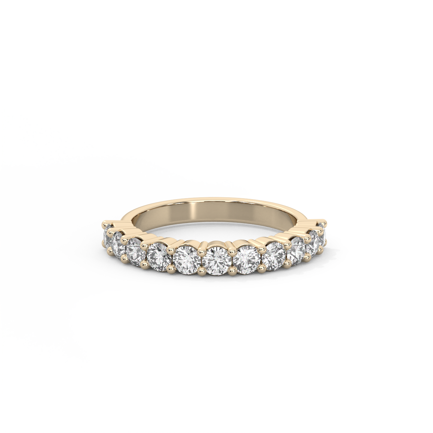 Large Round Prong Eternity Diamond Ring - 14K Yellow Gold (1.1 ct.)