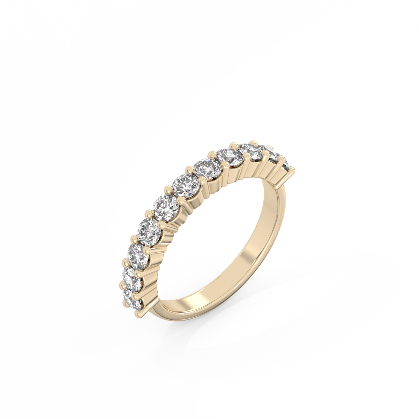 Large Round Prong Eternity Diamond Ring - 14K Yellow Gold (1.1 ct.)