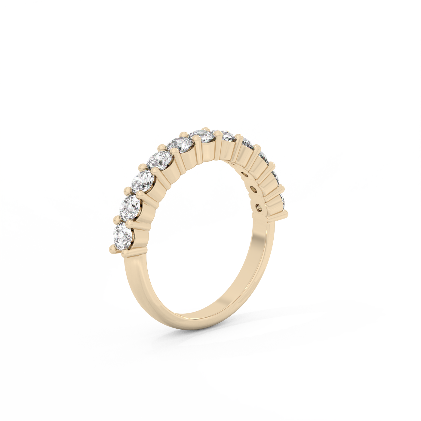 Large Round Prong Eternity Diamond Ring - 14K Yellow Gold (1.1 ct.)