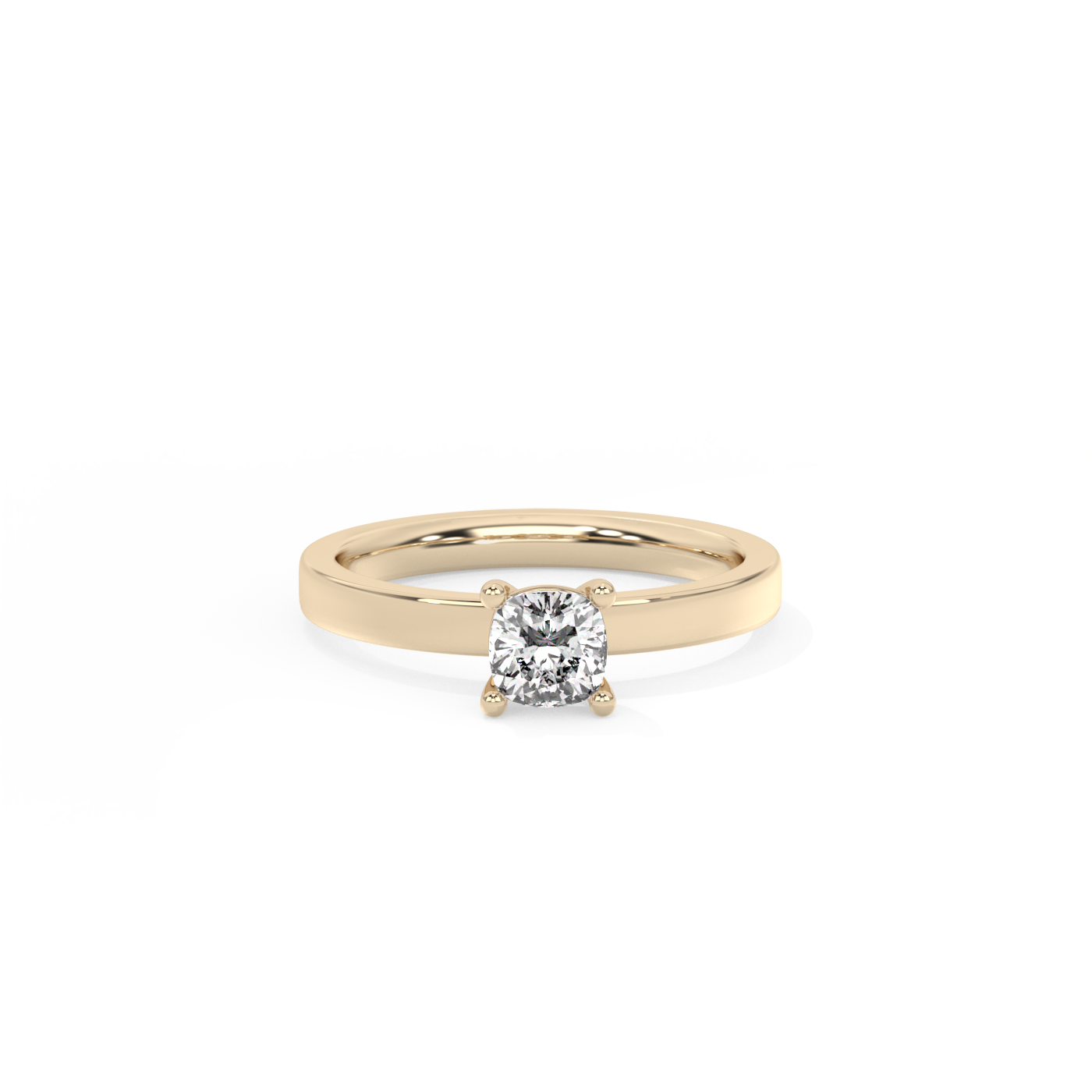 Cushion Solitaire Lab-grown Diamond Ring - 14K Yellow Gold (0.5 ct.)