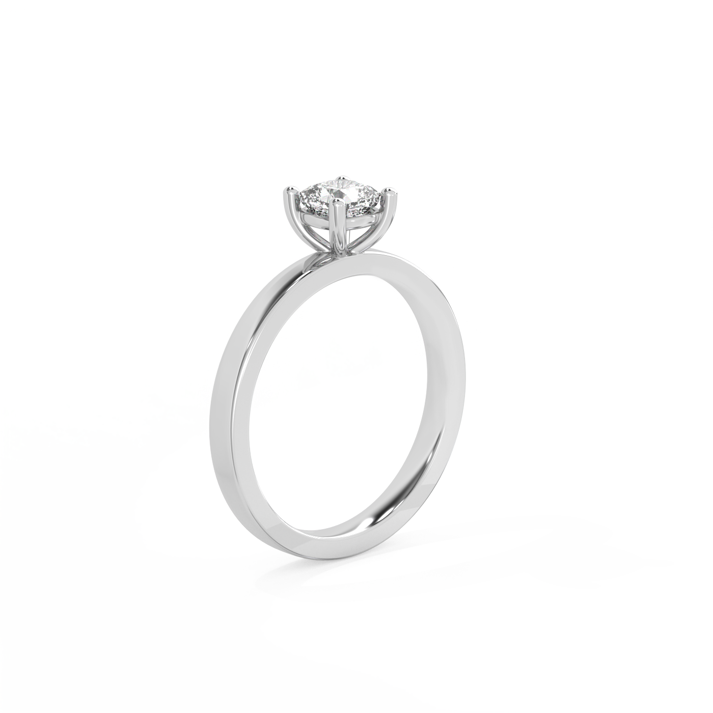 Cushion Solitaire Diamond Ring - 14K White Gold (0.5 ct.)