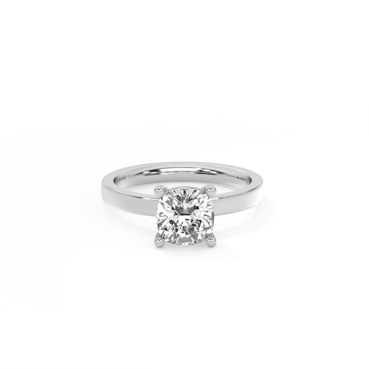 Cushion Solitaire Diamond Ring - 14K White Gold (1.5 ct.)