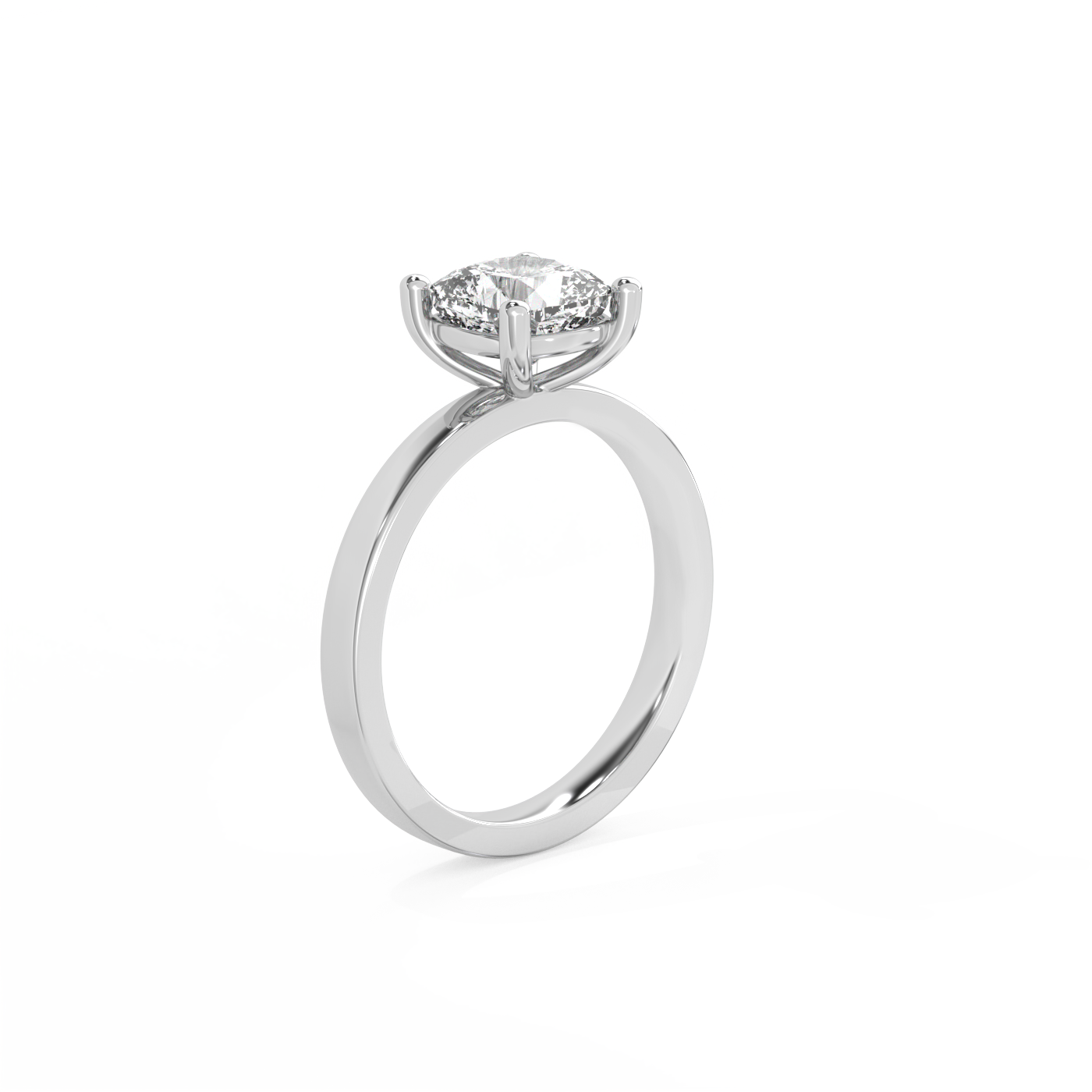 Cushion Solitaire Diamond Ring - 14K White Gold (1.5 ct.)