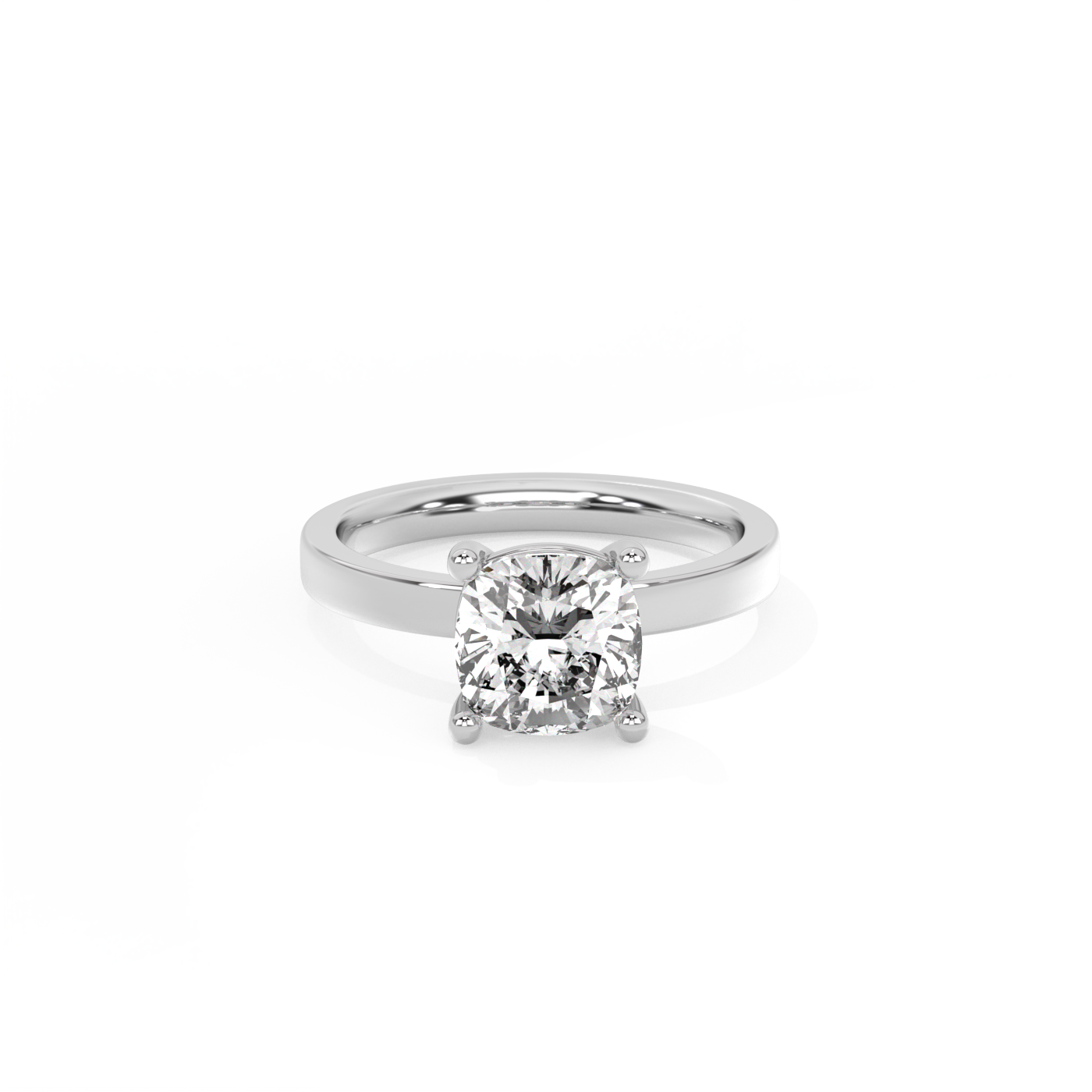 Cushion Solitaire Lab-grown Diamond Ring - 14K White Gold (2 ct.)