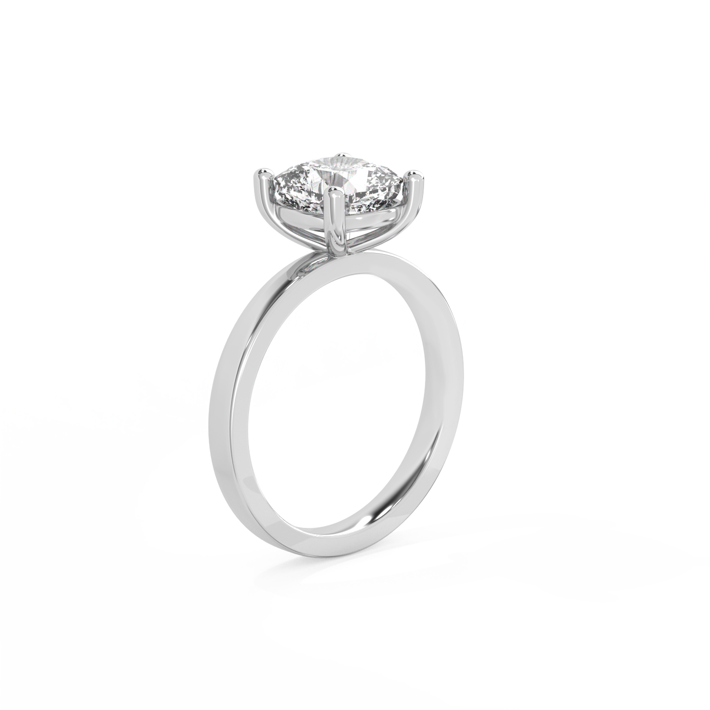 Cushion Solitaire Lab-grown Diamond Ring - 14K White Gold (2 ct.)