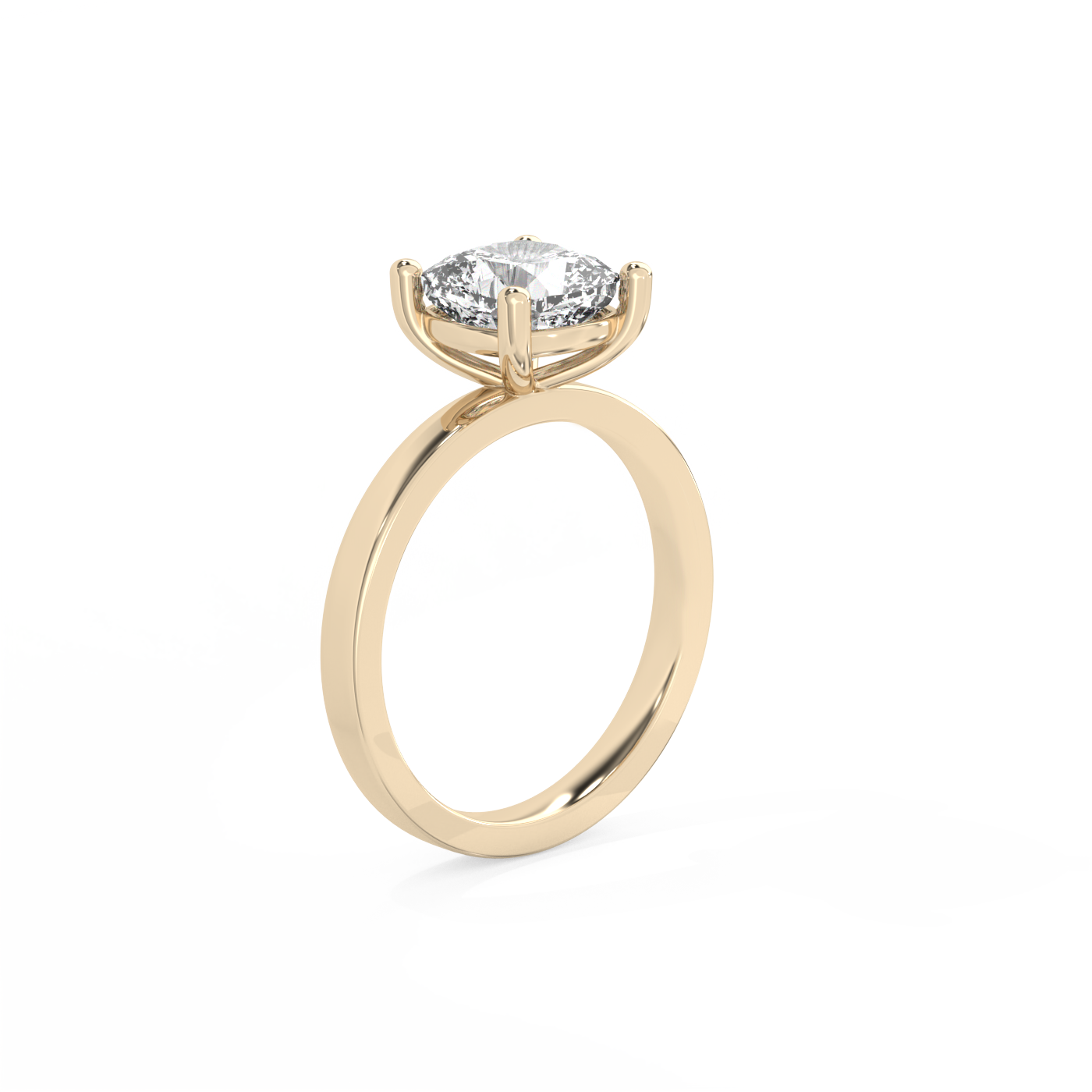 Cushion Solitaire Lab-grown Diamond Ring - 14K Yellow Gold (2 ct.)