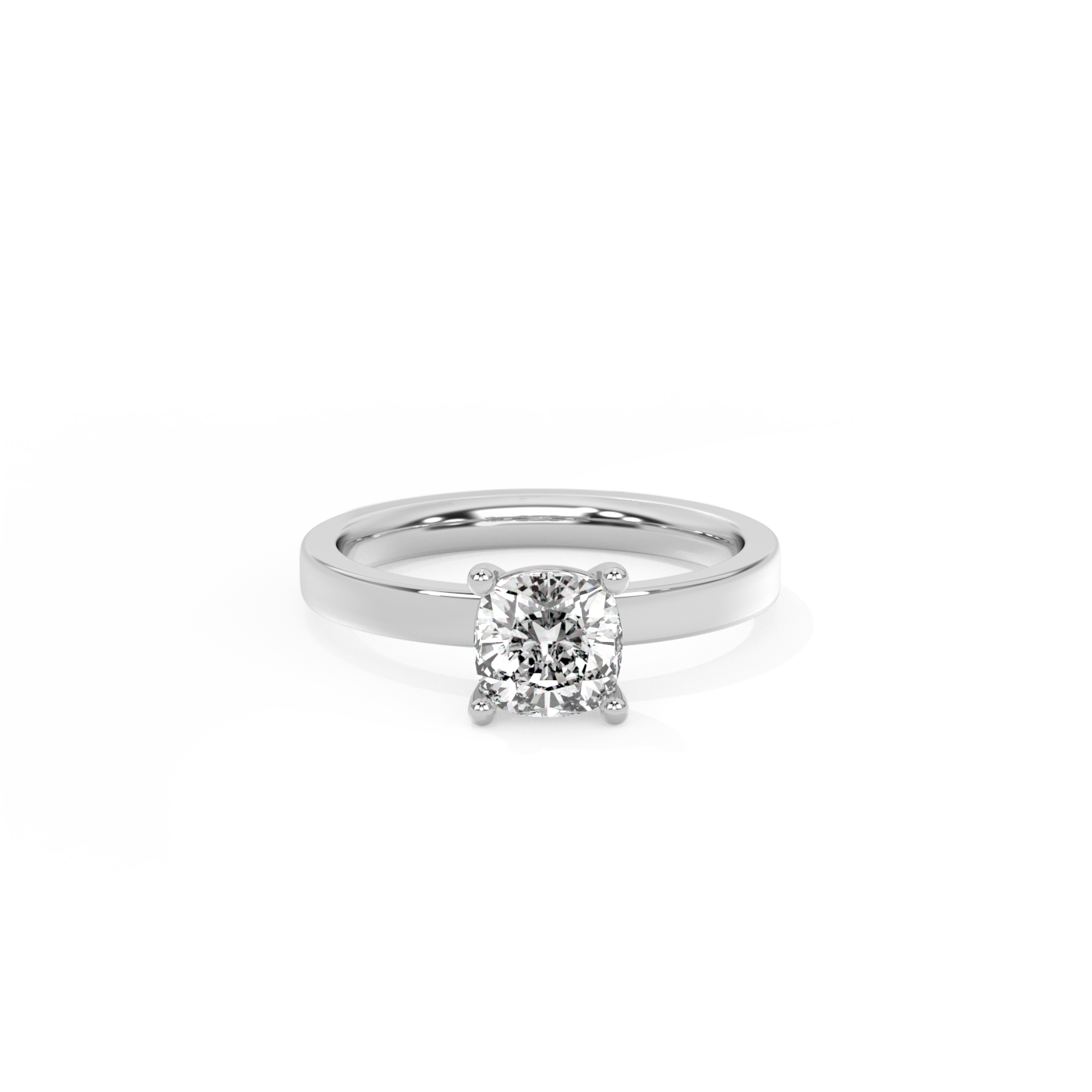 Cushion Solitaire Diamond Ring - 14K White Gold (1 ct.)