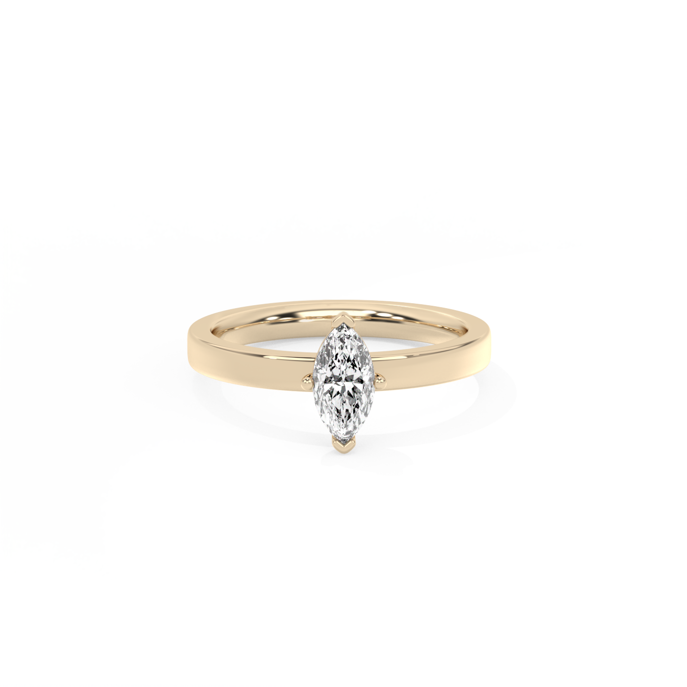 Marquise Solitaire Lab-grown Diamond Ring - 14K Yellow Gold (0.5 ct.)