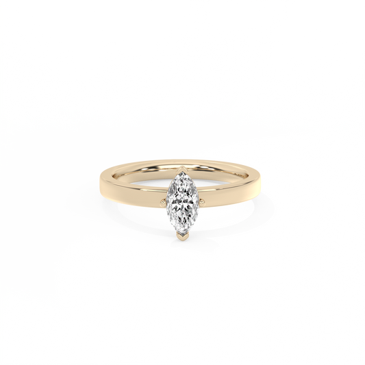 Marquise Solitaire Lab-grown Diamond Ring - 14K Yellow Gold (0.5 ct.)