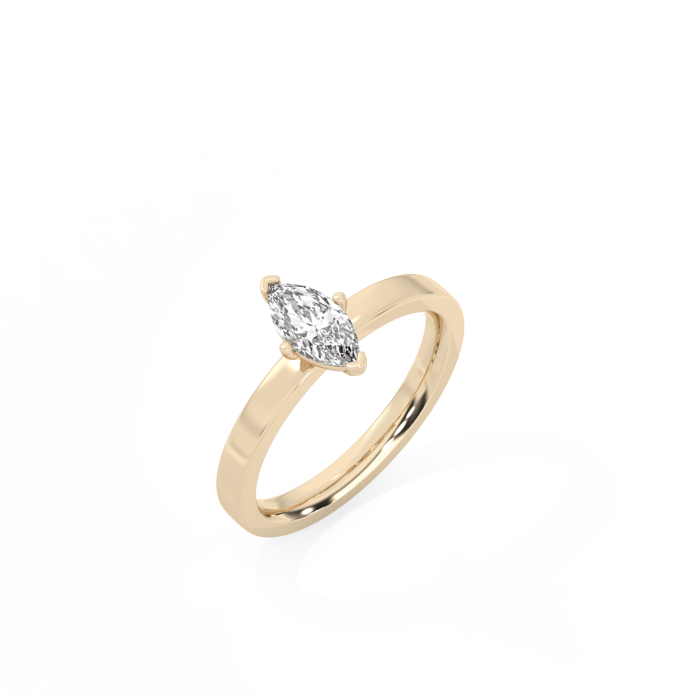 Marquise Solitaire Lab-grown Diamond Ring - 14K Yellow Gold (0.5 ct.)