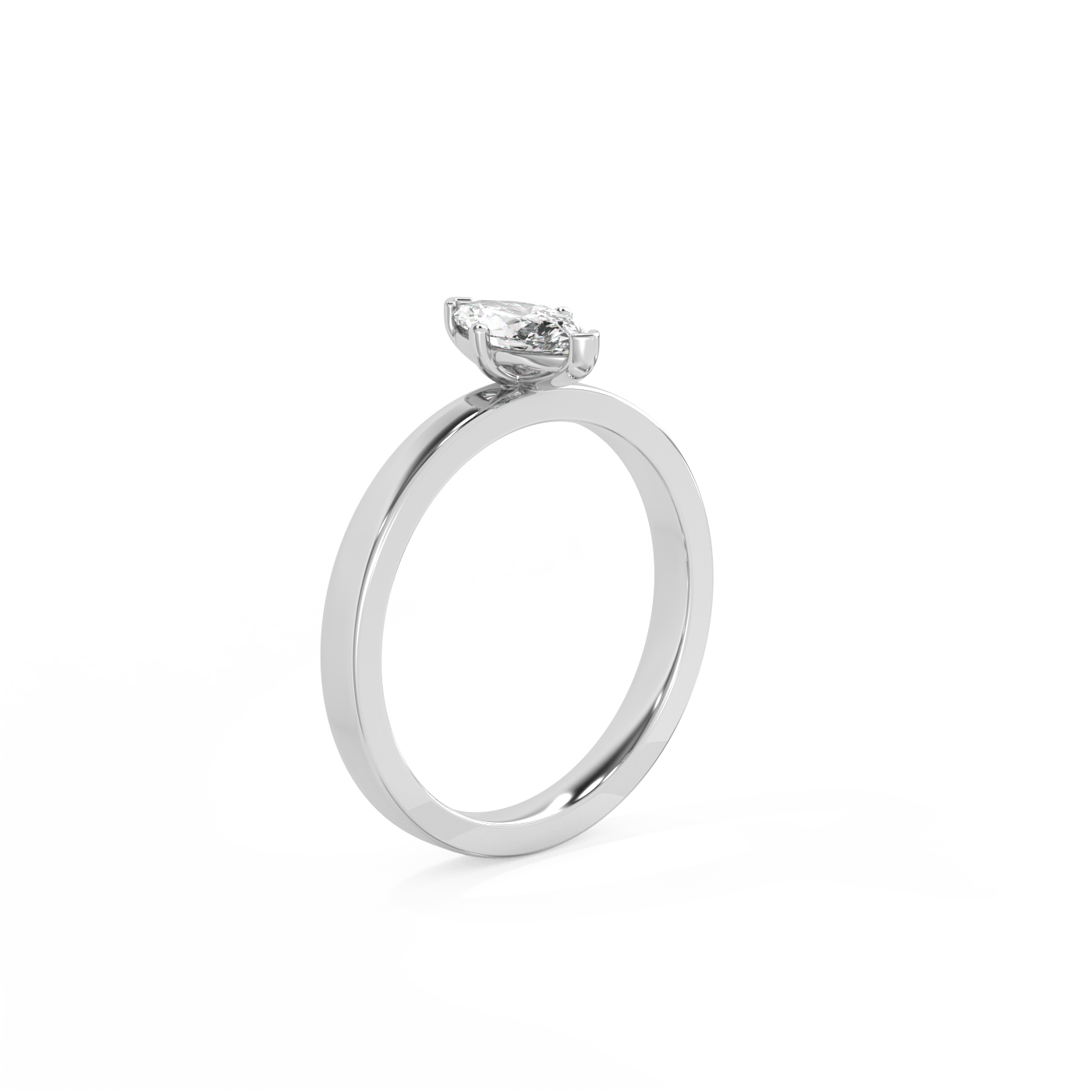 Marquise Solitaire Lab-grown Diamond Ring - 14K White Gold (0.5 ct.)