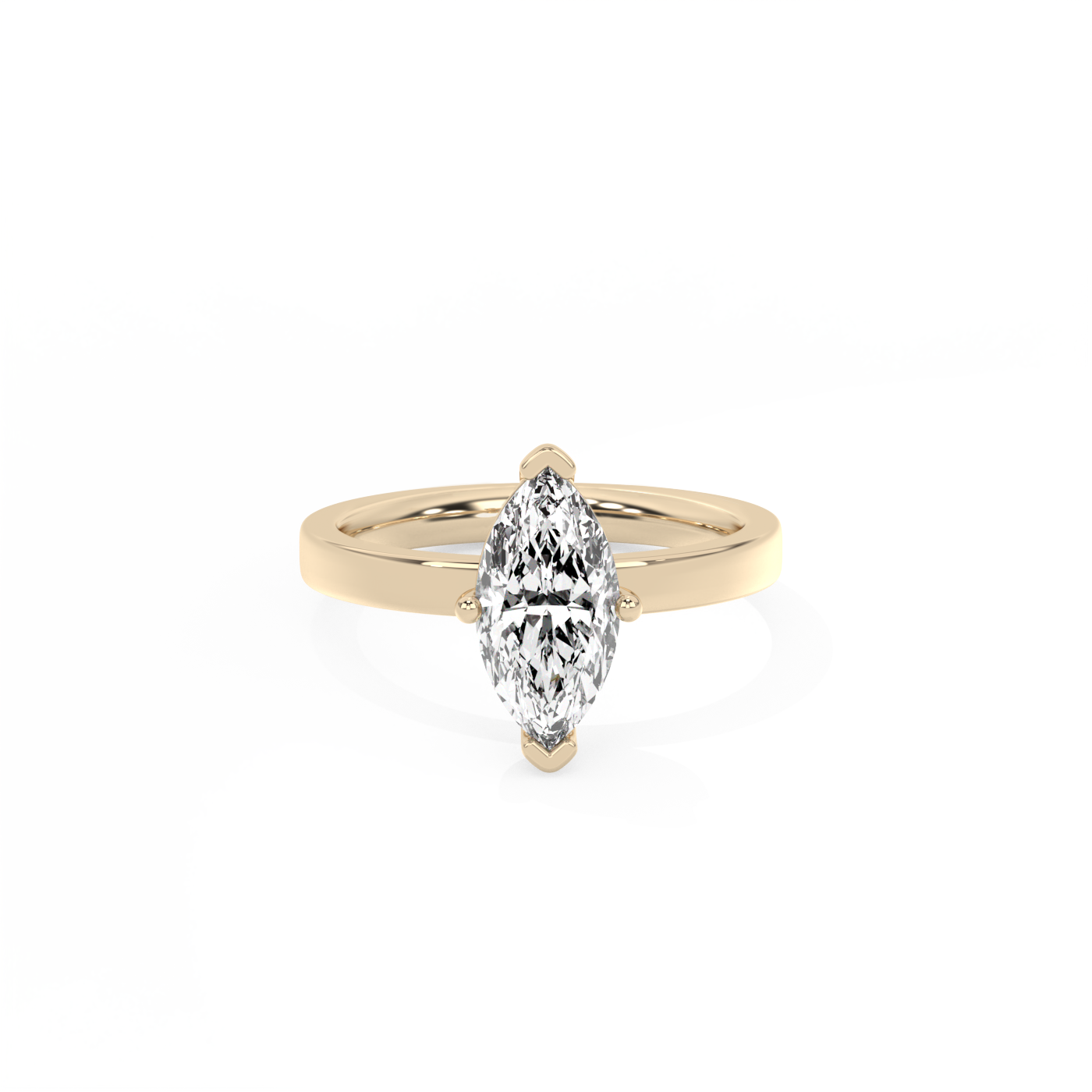 Marquise Solitaire Lab-grown Diamond Ring - 14K Yellow Gold (1.5 ct.)