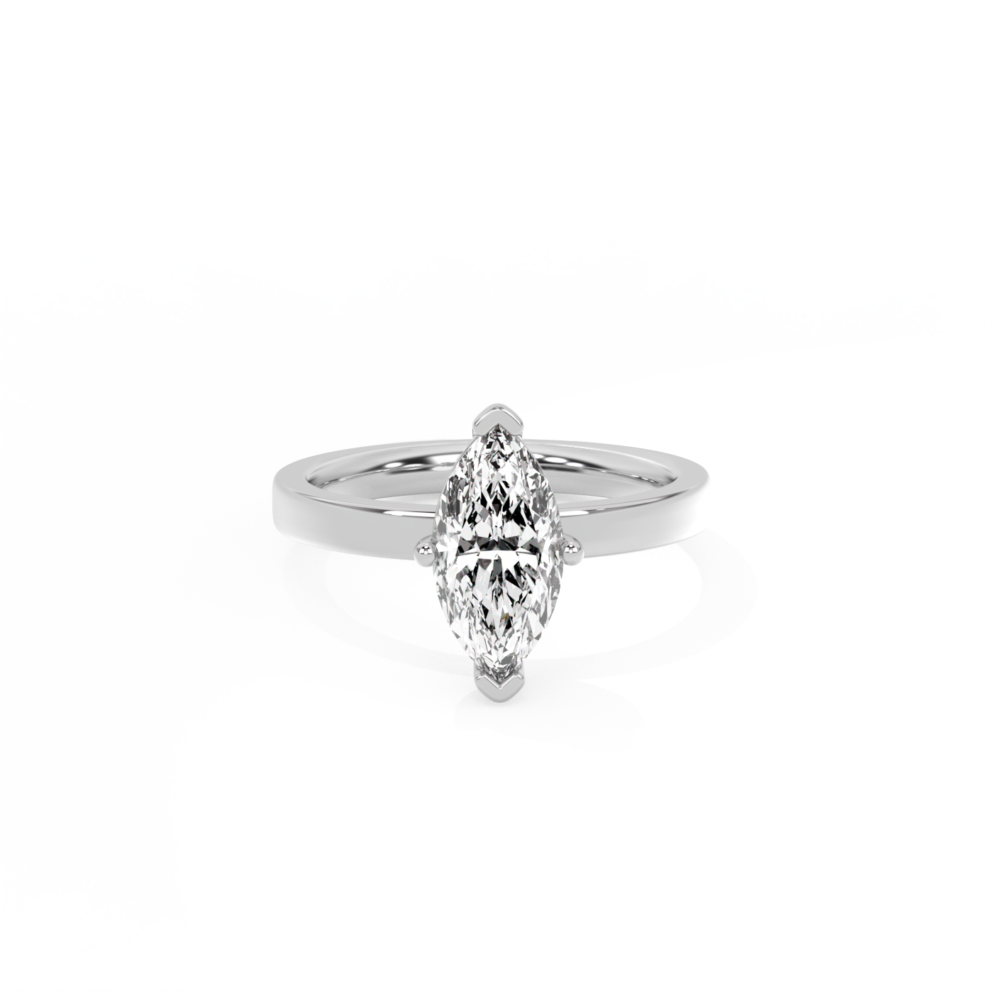 Marquise Solitaire Diamond Ring - 14K White Gold (1.5 ct.)