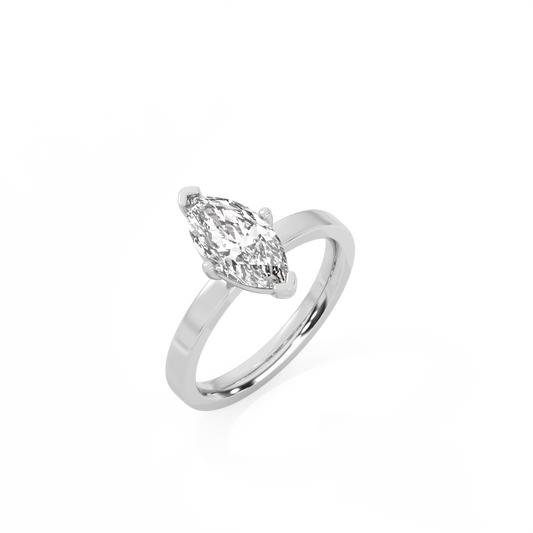 Marquise Solitaire Lab-grown Diamond Ring - 14K White Gold (1.5 ct.)