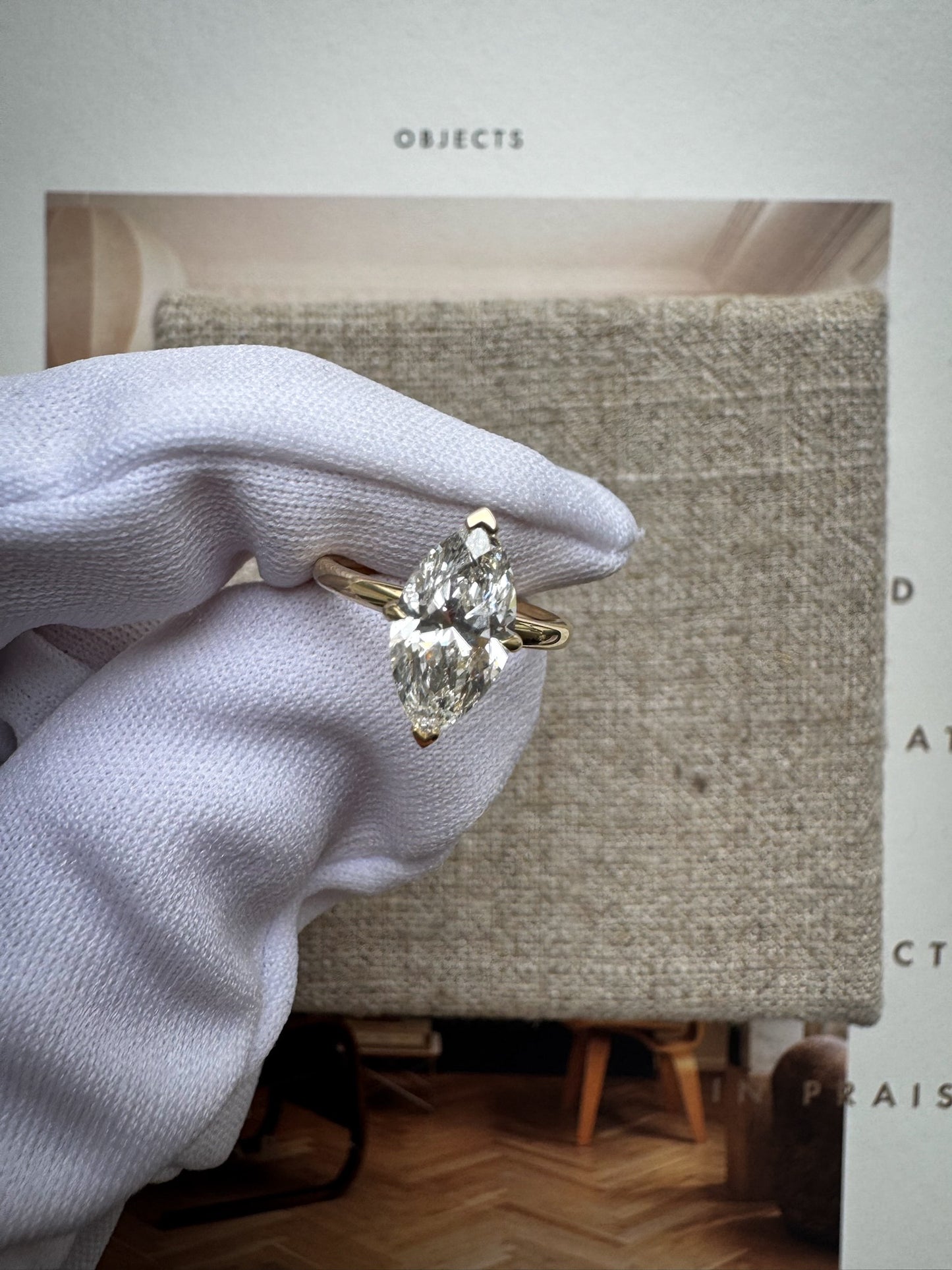 Marquise Solitaire Lab-grown Diamond Ring - 14K Yellow Gold (1.5 ct.)