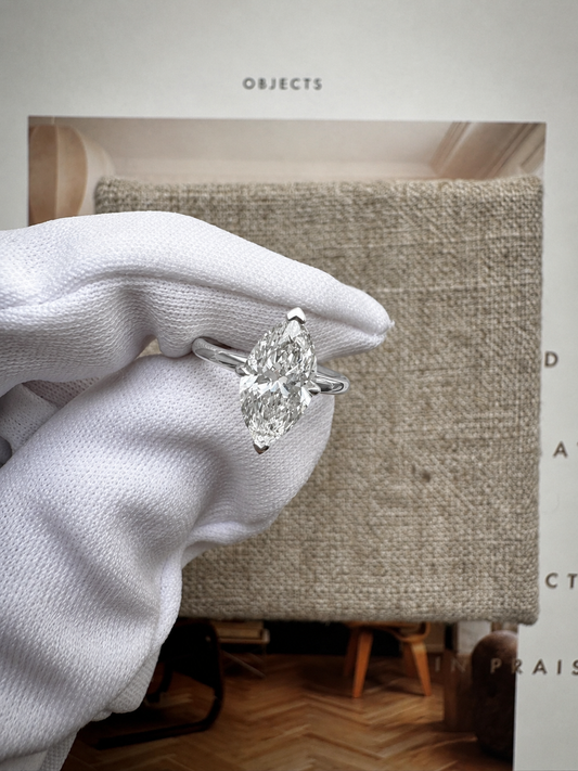 Marquise Solitaire Lab-grown Diamond Ring - 14K White Gold (1.5 ct.)