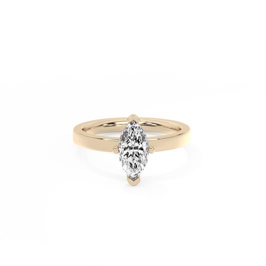 Marquise Solitaire Lab-grown Diamond Ring - 14K Yellow Gold (1 ct.)