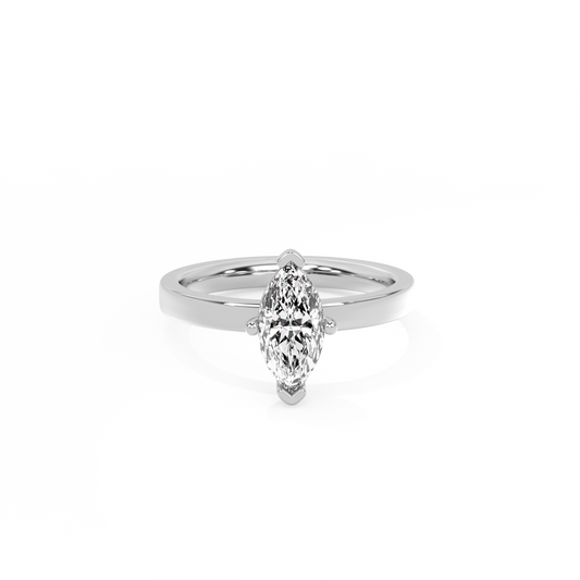 Marquise Solitaire Lab-grown Diamond Ring - 14K White Gold (1 ct.)