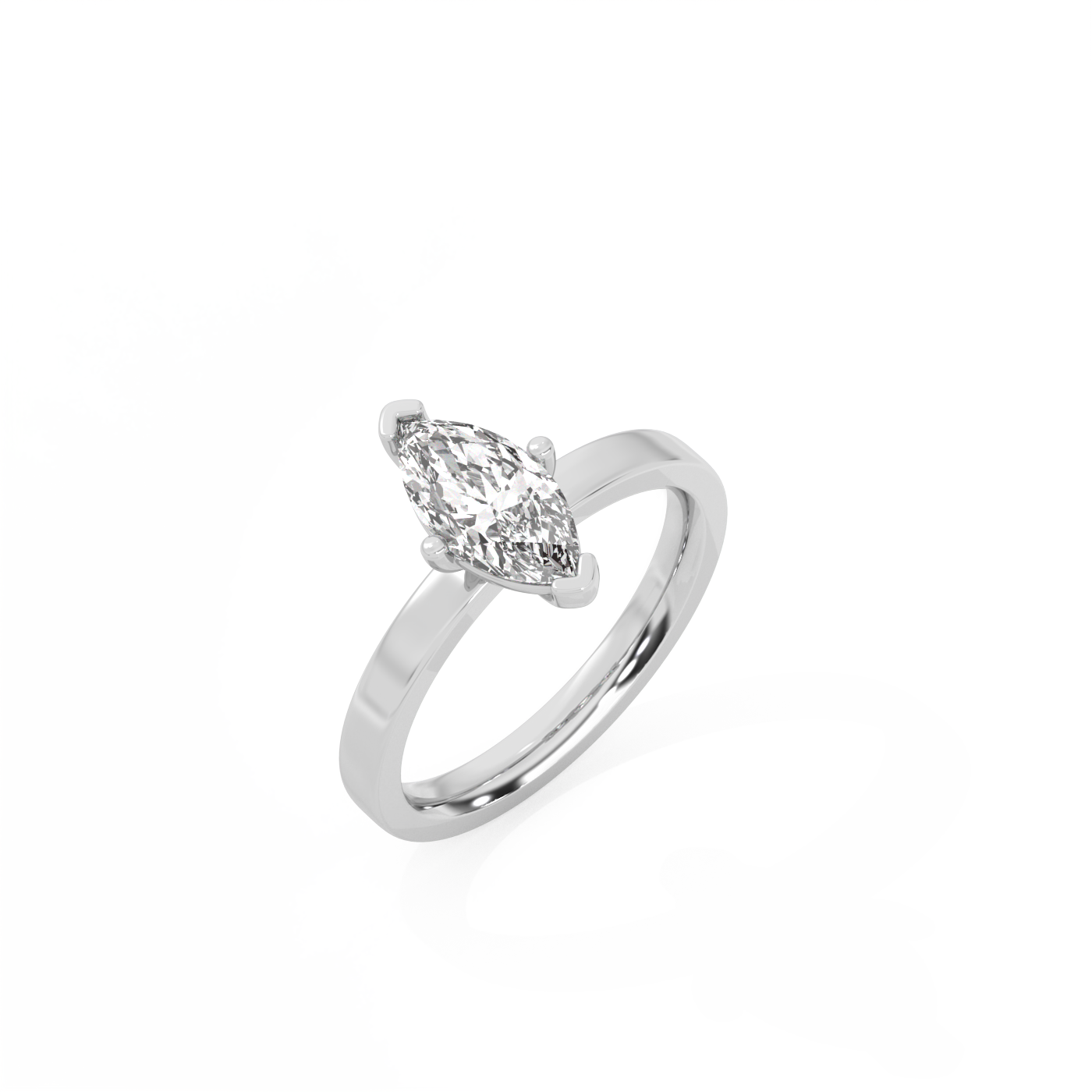 Marquise Solitaire Lab-grown Diamond Ring - 14K White Gold (1 ct.)