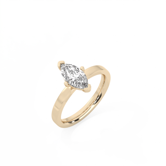 Marquise Solitaire Lab-grown Diamond Ring - 14K Yellow Gold (1 ct.)