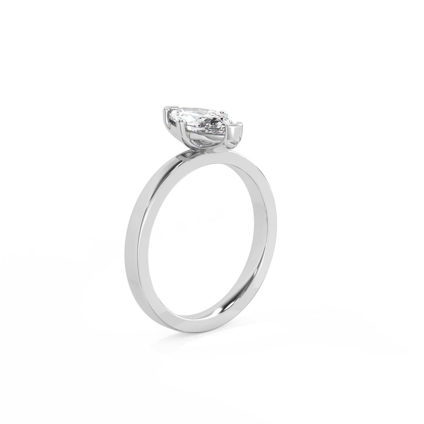 Marquise Solitaire Lab-grown Diamond Ring - 14K White Gold (1 ct.)