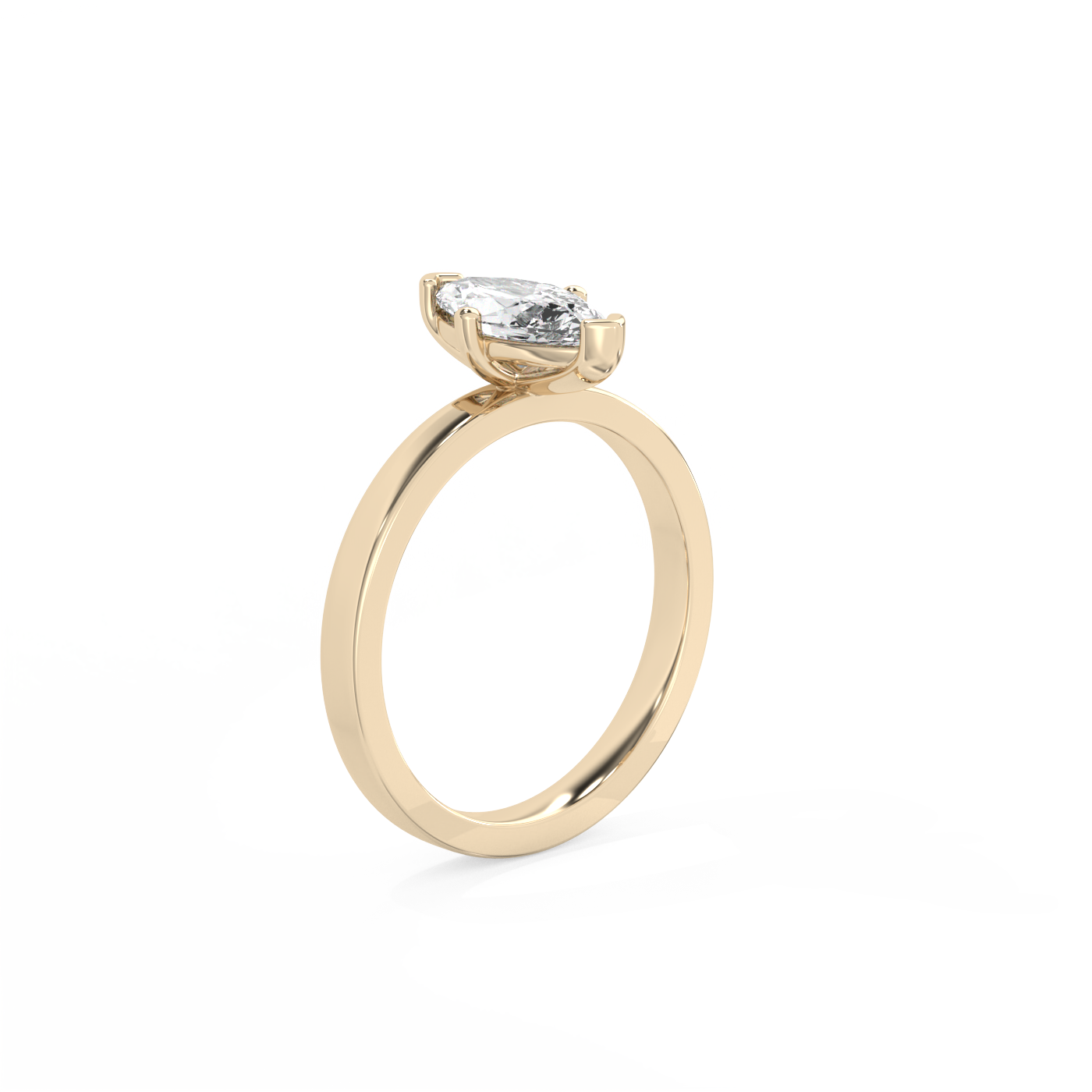 Marquise Solitaire Lab-grown Diamond Ring - 14K Yellow Gold (1 ct.)