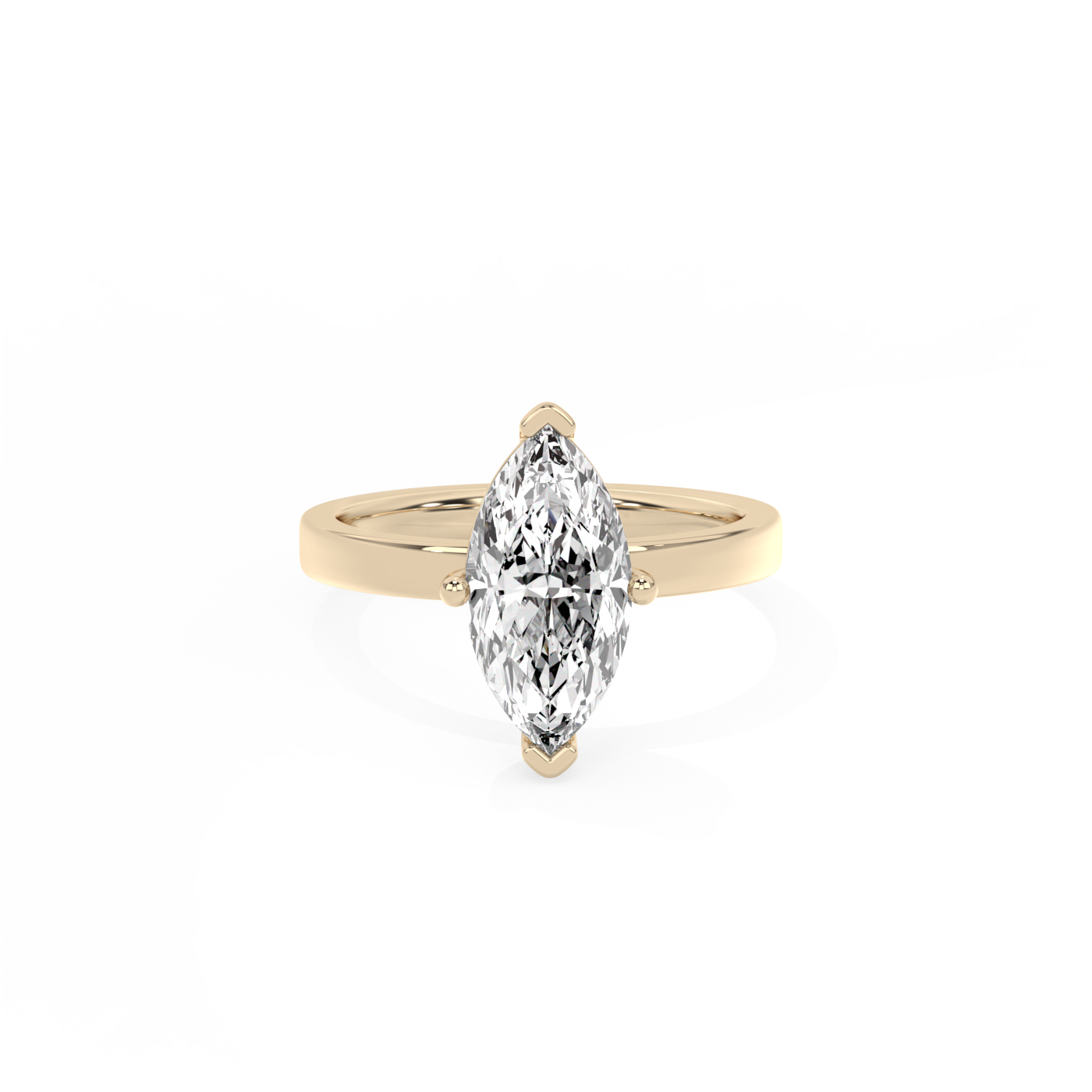 Marquise Solitaire Lab-grown Diamond Ring - 14K Yellow Gold (2 ct.)