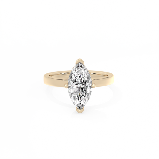 Marquise Solitaire Lab-grown Diamond Ring - 14K Yellow Gold (2 ct.)