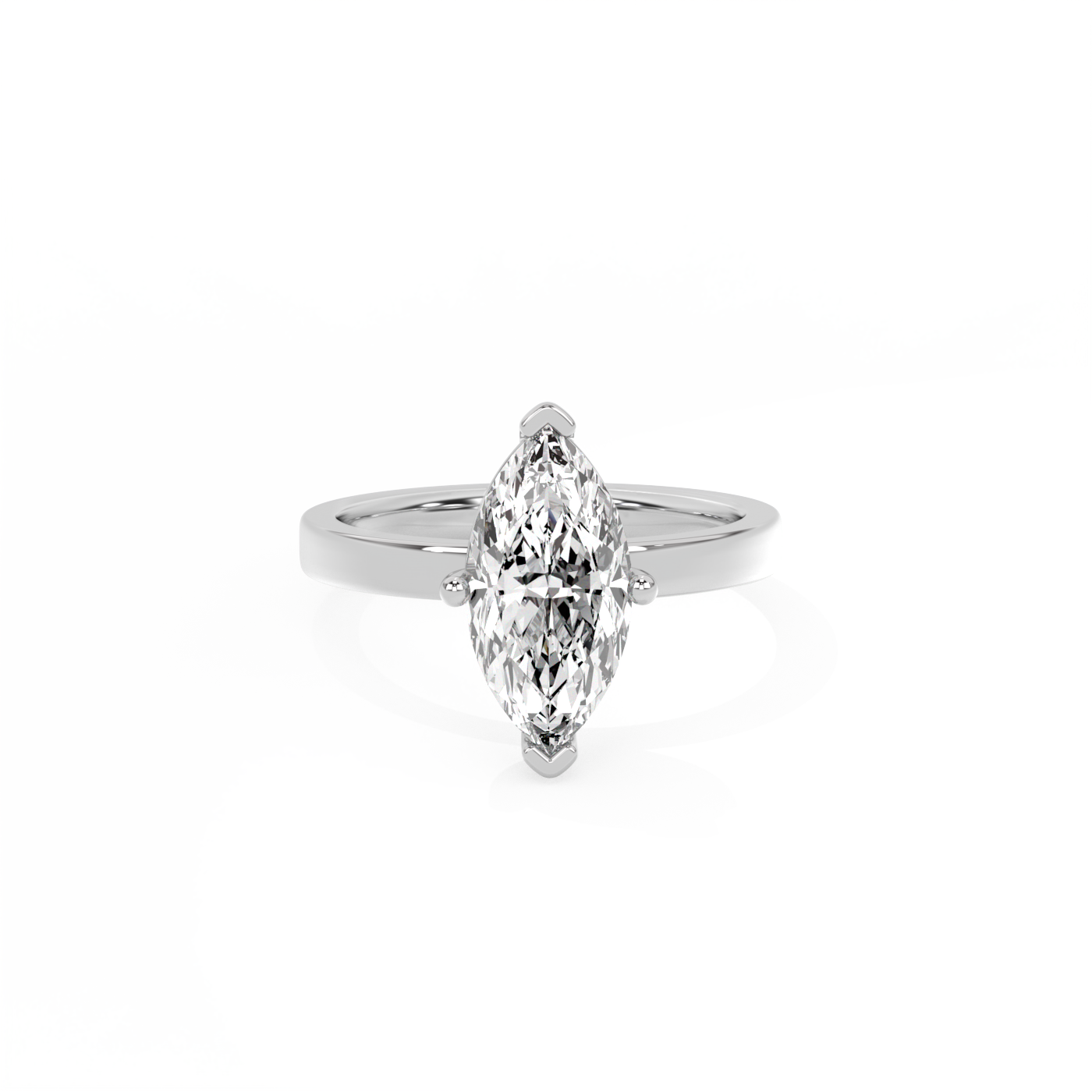 Marquise Solitaire Diamond Ring - 14K White Gold (2 ct.)