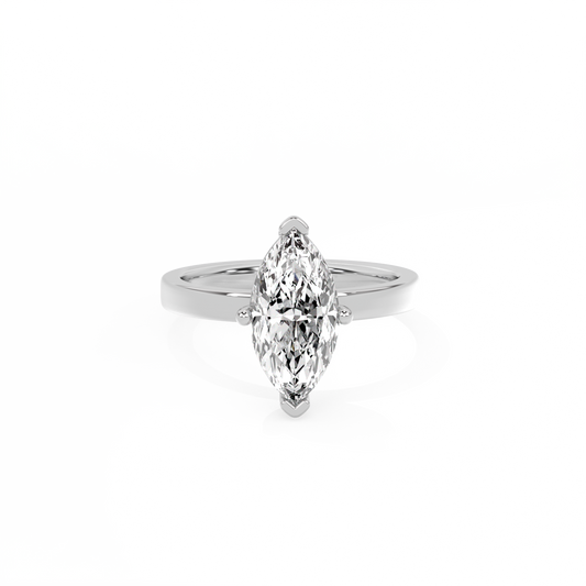 Marquise Solitaire Lab-grown Diamond Ring - 14K White Gold (2 ct.)