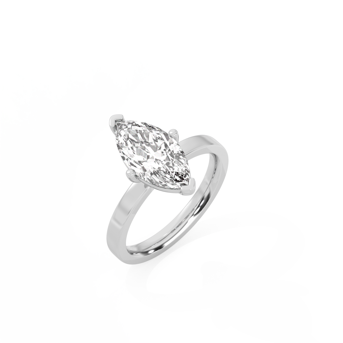Marquise Solitaire Diamond Ring - 14K White Gold (2 ct.)